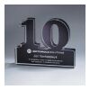 Freestanding 10 Year Anniversary Award Translucent Clear | No Imprint