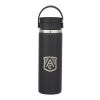 Hydro Flask® Wide Mouth With Flex Sip™ Lid 20oz Standard | Black | Laser Engraving | Centered on tumbler opposite Hydro Flask, - CENTER OF ART 3.75" up from bottom | 1.75 Inches × 4.75 Inches