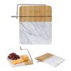 Marble and Bamboo Cheese Cutting Board With Slicer White Marble | No Imprint