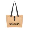 Bianca Buckle Tote Bag Tan with White | No Imprint | not available | not available