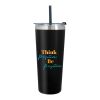 24 Oz. Colma Tumbler Black Straw | No Imprint