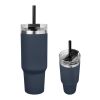 40 Oz. Full Laser Peak Intrepid Recycled Stainless Steel Tumbler Navy Blue