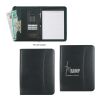 Leather Look 8 ½" x 11" Zippered Portfolio With Calculator Black | No Imprint | not available | not available