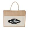 Jute Shopper Tote with Recycled Cotton Pocket Natural | No Imprint | not available | not available