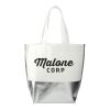 Large Laminated Metallic Bottom Tote White-Silver | No Imprint | not available | not available
