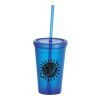 Iceberg 16oz Double-Wall Tumbler w/Straw Blue | No Imprint | not available | not available