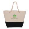 Zippered 12oz Cotton Canvas Rope Tote Standard | Black | No Imprint | not available | not available