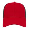 Cap America Two-Tone Trucker Mesh Back Cap Red-Black | Embroidery | - Across Right Side Seam | 4.00 Inches × 1.50 Inches