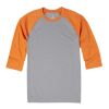 Men's DAKOTA Three Quarter Tee Orange Heather-Medium Heather Grey | L