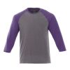 Men's DAKOTA Three Quarter Tee Standard | Purple Heather-Medium Heather Grey | 3XL | No Imprint | not available | not available