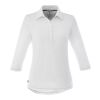 Women's TIPTON Three Qtr Slv Polo Standard | White | 2XL | Sublimation Process | BACK YOKE, Horizontal, - Centered on Yoke | 4.00 Inches × 2.00 Inches