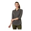 Women's TIPTON Three Qtr Slv Polo Standard | Heather Grey | M | No Imprint | not available | not available