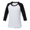 Women's DAKOTA Three Quarter Tee Standard | Black-White | S | No Imprint | not available | not available