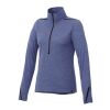 Women's DEGE Eco Knit Half Zip Metro Blue Heather-Black | S