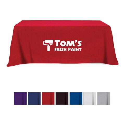 Flat Poly/Cotton 3-sided Table Cover - fits 8&#039; standard table Red | No Imprint | not available | not available