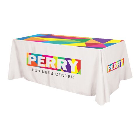 Flat All Over Dye Sub Table Cover - 3-sided, fits 8&#039; table White | No Imprint | not available | not available