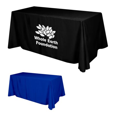 Flat Polyester 4-Sided Table Cover - fits 6&#039; standard table Black | No Imprint | not available | not available