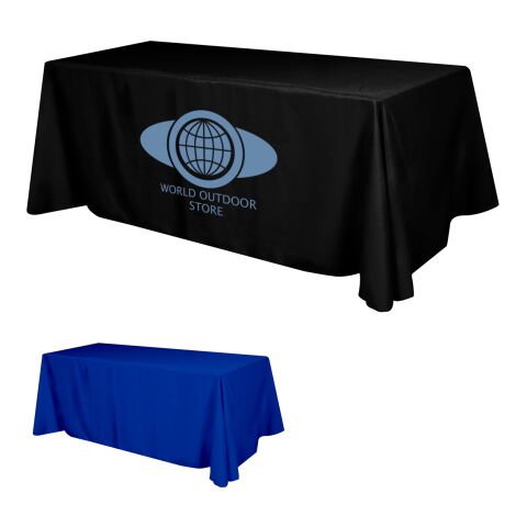 Flat Polyester 4-Sided Table Cover - fits 8&#039; standard table