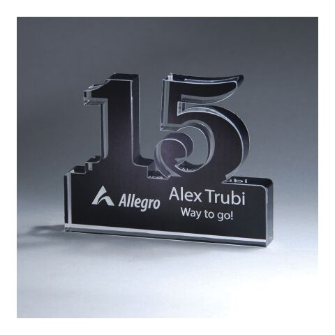 Freestanding 15 Year Anniversary Award Transparent | No Imprint