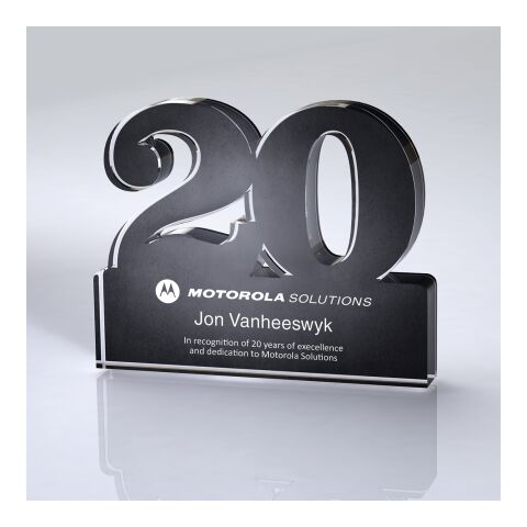 Freestanding 20 Year Anniversary Award Transparent | No Imprint