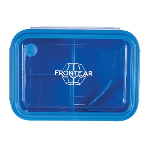 Three Compartment Food Storage Bento Box Standard | Transparent-Blue | No Imprint | not available | not available