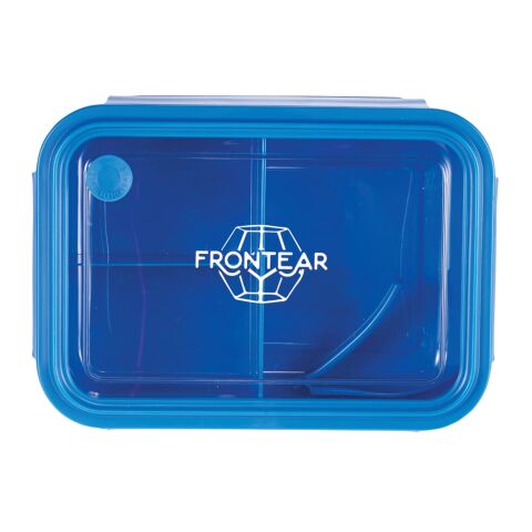 Three Compartment Food Storage Bento Box Standard | Transparent-Blue | No Imprint | not available | not available