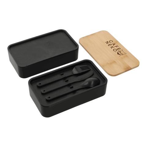 Stackable Bamboo Fiber Bento Box Standard | Black | No Imprint | not available | not available