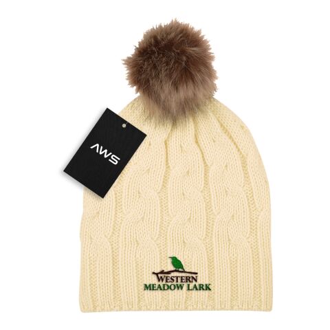 AWS Cameron Cable Knit Pom Beanie Beige | No Imprint | not available | not available