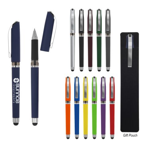 AVENDALE VELVET TOUCH STYLUS GEL PEN Black | SILK SCREEN | Barrel | 1.50 Inches × 0.75 Inches