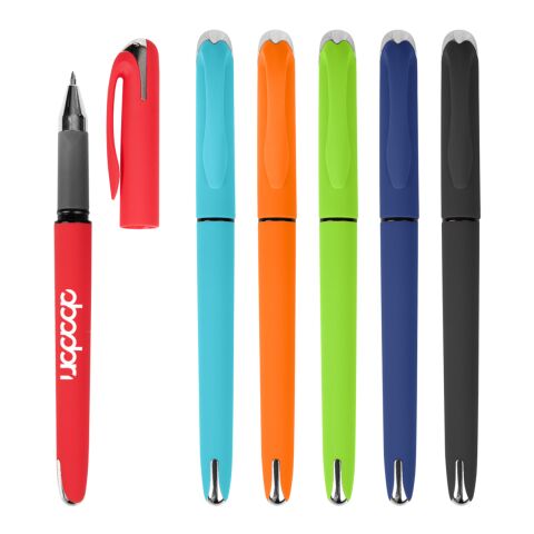 SANTA CRUZ VELVET TOUCH GEL PEN Blue | SILK SCREEN | Barrel | 1.25 Inches × 0.50 Inches