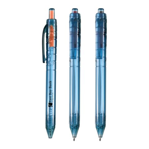 rPet Oasis Pen Trans Blue with Orange | Screen Print | Barrel | 1.25 Inches × 0.38 Inches