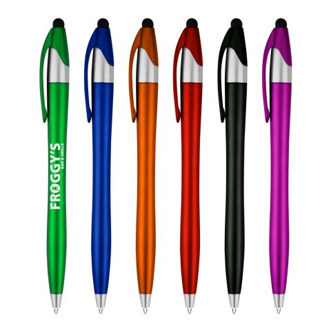 Dart Malibu Stylus Pen Metallic Orange | 1-color Screen Print | Barrel | 1.75 Inches × 0.62 Inches