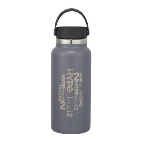 Hydro Flask® Wide Mouth With Flex Cap 32oz Standard | Stone | Laser Engraving | Centered on tumbler opposite Hydro Flask, - Center of art 5.75" up from bottom | 2.30 Inches × 1.25 Inches