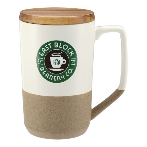 Tahoe Tea &amp; Coffee Ceramic Mug with Wood Lid 16oz
