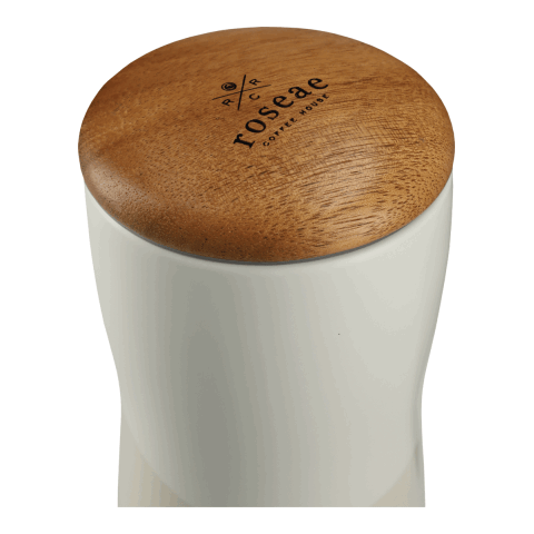 Reno Double Wall Ceramic Tumbler w/Wood Lid 10oz White | No Imprint | not available | not available