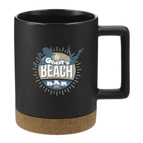 Bates 15oz Ceramic Mug w/ Cork Base Standard | Black | No Imprint | not available | not available