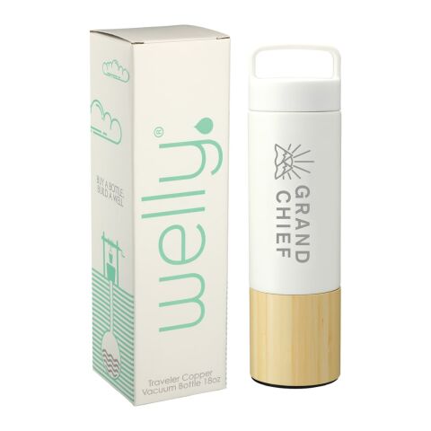 Welly® Traveler Copper Vacuum Bottle 18oz w/ GB White | No Imprint