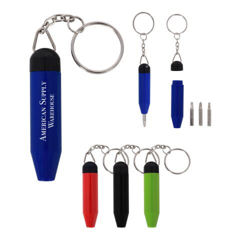 Mini Tool Keychain Kit Lime | 1 color PAD PRINT | Barrel | 1.00 Inches × 0.25 Inches