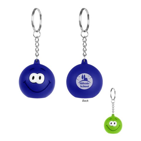 Eye Poppers Stress Reliever Keychain Royal Blue | 1 color Pad Print | Back | 0.62 Inches × 0.38 Inches
