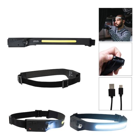 Rechargeable Cob Headlamp Black | Silk Screen | STRAP | 0.62 Inches × 0.25 Inches