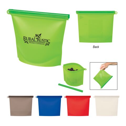 Reusable Food Bag With Plastic Slider Charcoal | No Imprint | not available | not available