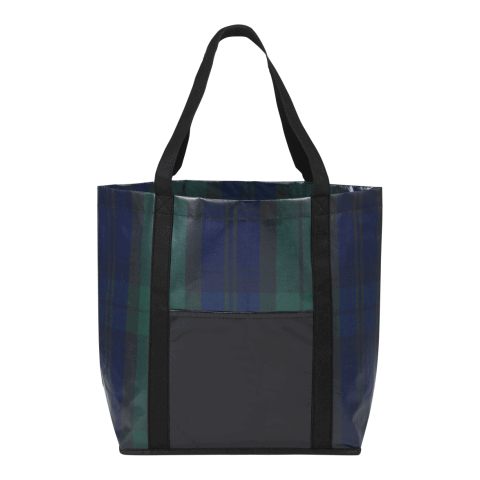 Buffalo Plaid Laminated Shopper Tote Blue-Green | No Imprint | not available | not available