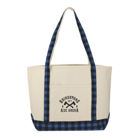Buffalo Plaid 18oz Cotton Boat Tote Black-Black | No Imprint | not available | not available