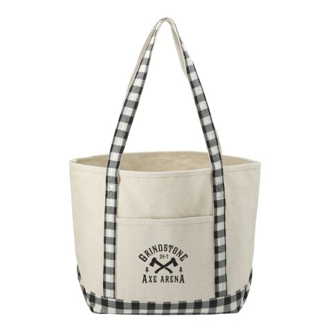 Buffalo Plaid 18oz Cotton Boat Tote Gray-Black | No Imprint | not available | not available