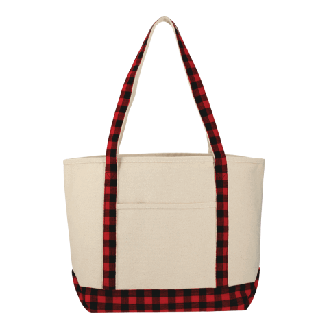 Buffalo Plaid 18oz Cotton Boat Tote Red-Black | No Imprint | not available | not available