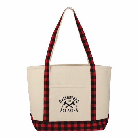 Buffalo Plaid 18oz Cotton Boat Tote