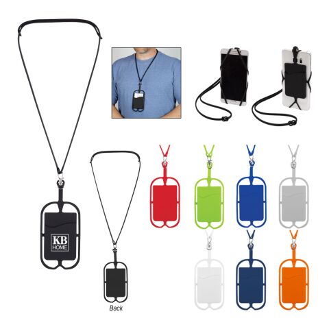 Silicone Lanyard with Phone Holder &amp; Wallet Frost Purple | No Imprint | not available | not available