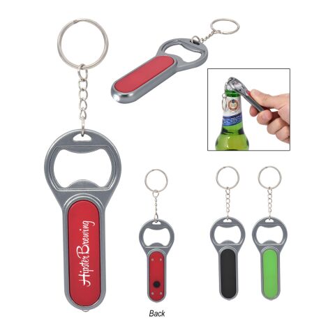 Fiesta Key Chain with Bottle Opener &amp; LED Light Red | No Imprint