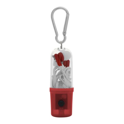 Earbuds With Flashlight Case Transparent-Red | No Imprint | not available | not available