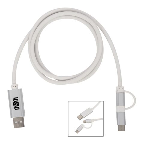 3-in-1 3 Ft. Disco Tech Light Up Charging Cable White | No Imprint | not available | not available